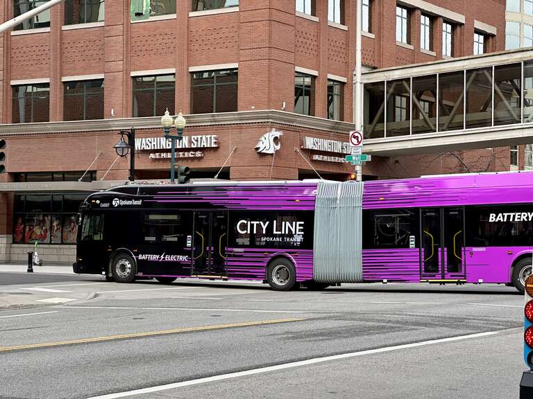 Spokane City Line electric bus March 28, 2023