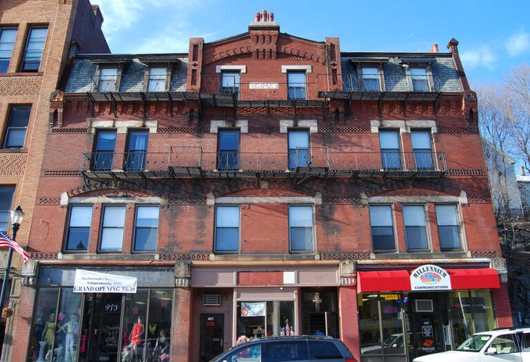 Temple's Building, Main Street, Marlborough, Massachusetts. Listed on the National Register of Historic Places.