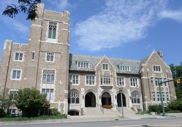 The Peoples Church, located at 200 W Grand River Ave, East Lansing, MI