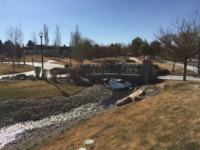 Artificial stream at Great Basin College in Elko, Nevada