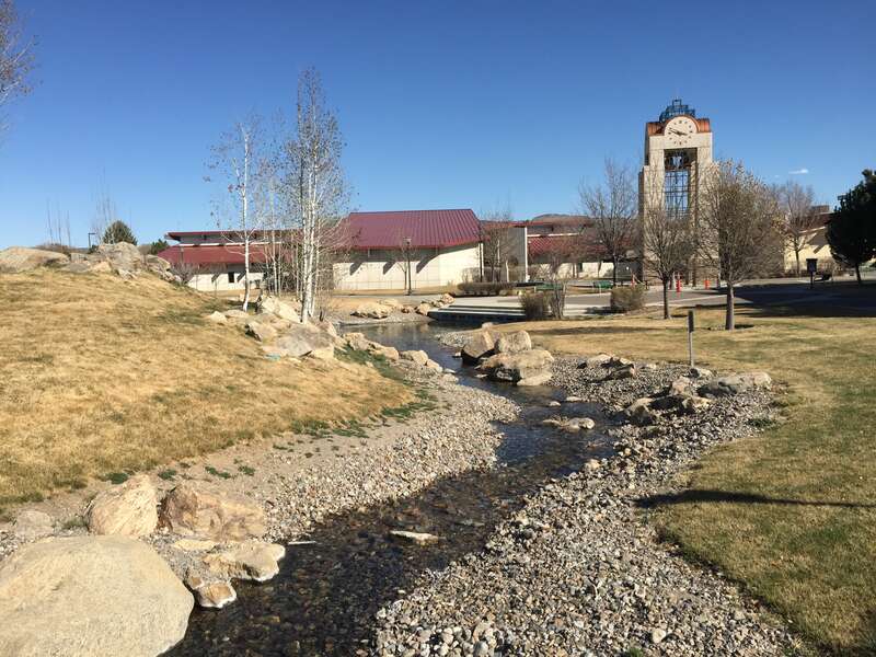 Artificial stream at Great Basin College in Elko, Nevada