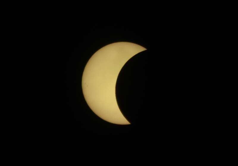 The 2017 eclipse, as seen through a welding filter attached to a 300mm lens.