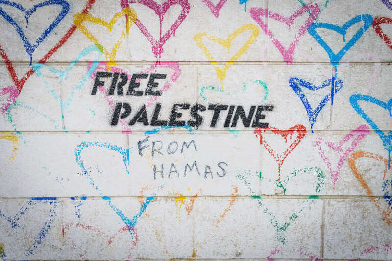 Anti-Jewish racist / genocidal graffiti (“Free Palestine”) sprayed on “Untitled (Brainwash)” at Washington, DC’s Union Market now has the added truthified statement “From Hamas”
In May and June, 2021, several Washington, DC landmarks and