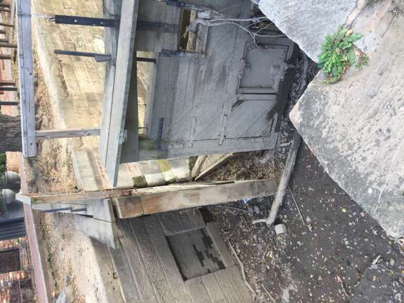 A gate at Lock 4 on the C&amp;amp;O Canal, west of Thomas Jefferson Street in Georgetown, during canal repairs in November 2016