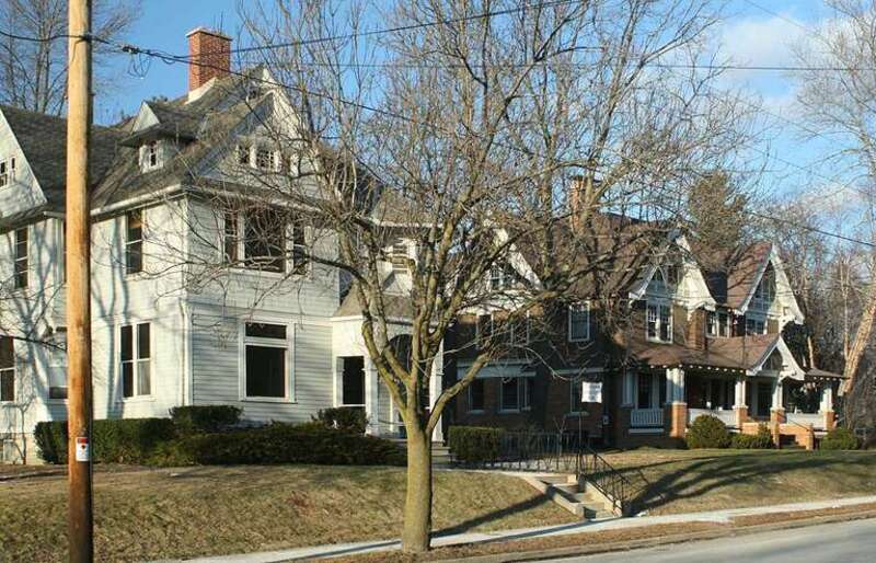 Two buildings in the Columbia Historic District, National Register of Historic Places in Cedarburg, Wisconsin.