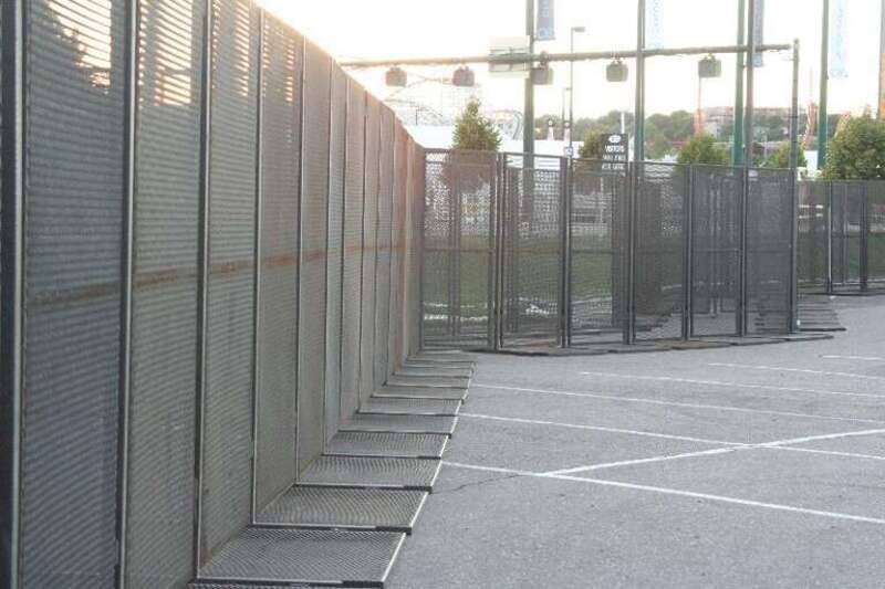 Temporary fence structure prepared for the DNC.