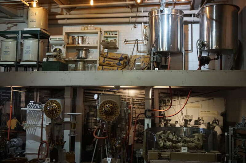 Soft drink manufacturing equipment at the Dr Pepper Museum in Waco, Texas (United States).