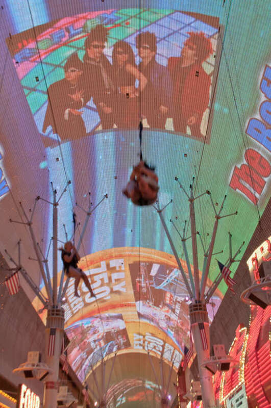 The pedestrian portion of Fremont Street, known as Fremont Street Experience, was created in the mid-1990s to revitalize downtown, which had lost much of its luster after the rise of the themed resorts of the Strip. It stretches from Main Street