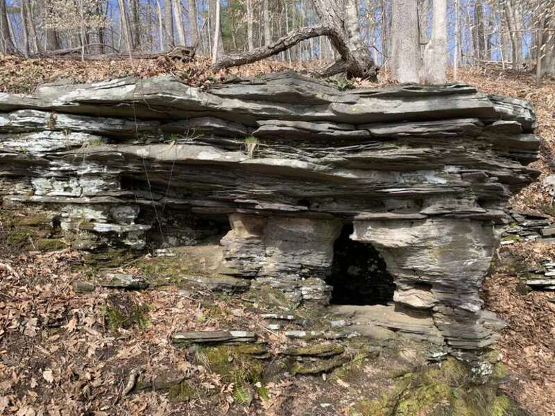 A rock outcrop at Gillette Castle.