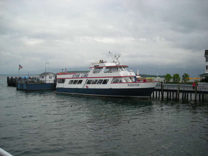 The Star Line ferry Radisson docked at Mackinac Island, Michigan (United States).