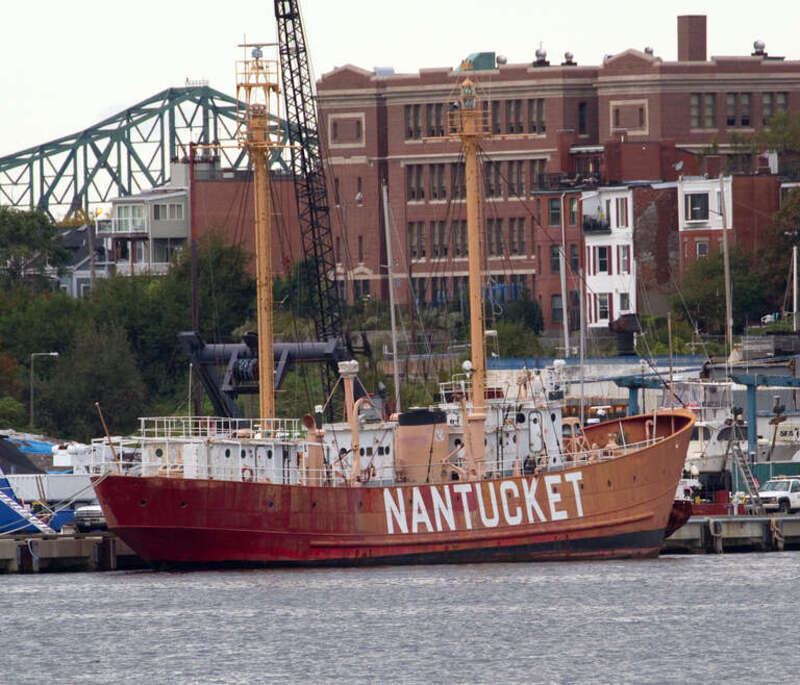 The United States lightship Nantucket (LV-112), also known as Lightship No. 112, Nantucket. Built in 1936 to replace the previous ship which sank after RMS Olympic, which was homing on her radio beacon, rammed her.