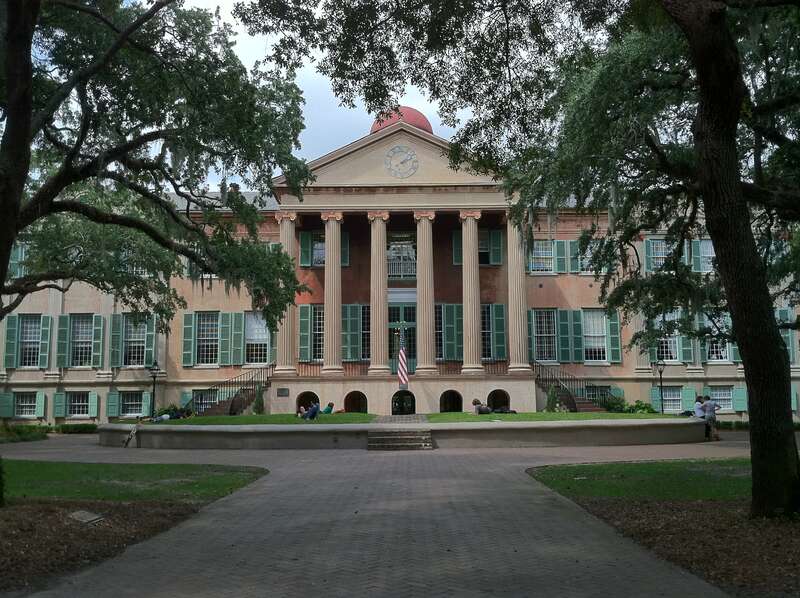 Randolph Hall is the main academic building on the College of Charleston campus and is on the National Register of Historic Places.