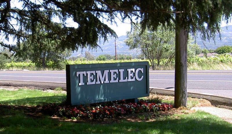 the north entrance sign for the Temelec housing development (corner of Almeria and Arnold) located west of Sonoma, California, USA