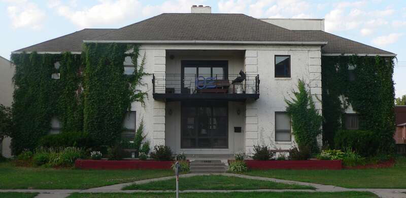 Theta Xi fraternity house at University of Nebraska-Lincoln; located at 1535 R Street in Lincoln, Nebraska.  View is from the north.
