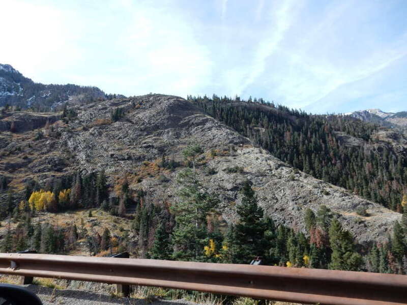 This image shows slate beds of the Uncompahgre Formation at Molas Pass, Colorado, US.