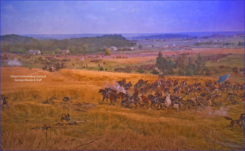 'The Battle of Gettysburg', also known as the Gettysburg Cyclorama, is a cyclorama painting by the French artist Paul Philippoteaux depicting &quot;Pickett's Charge&quot;, the climactic Confederate attack on the Union forces on Cemetery Ridge during the Battle