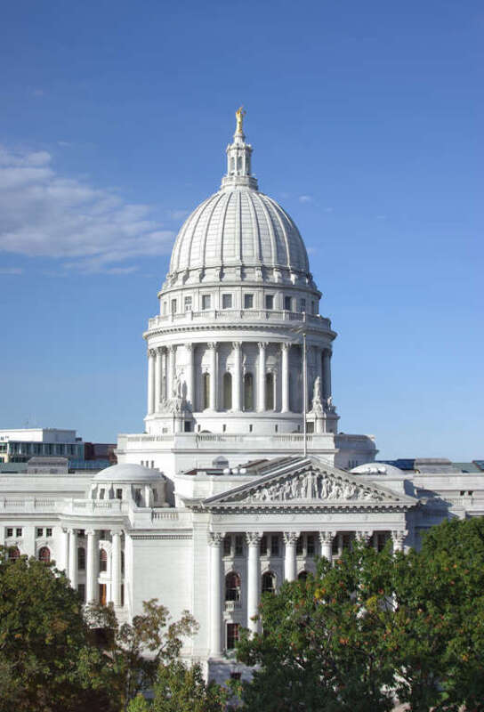 The Wisconsin State Capitol as viewed from the Inn on the Park Best Western hotel.