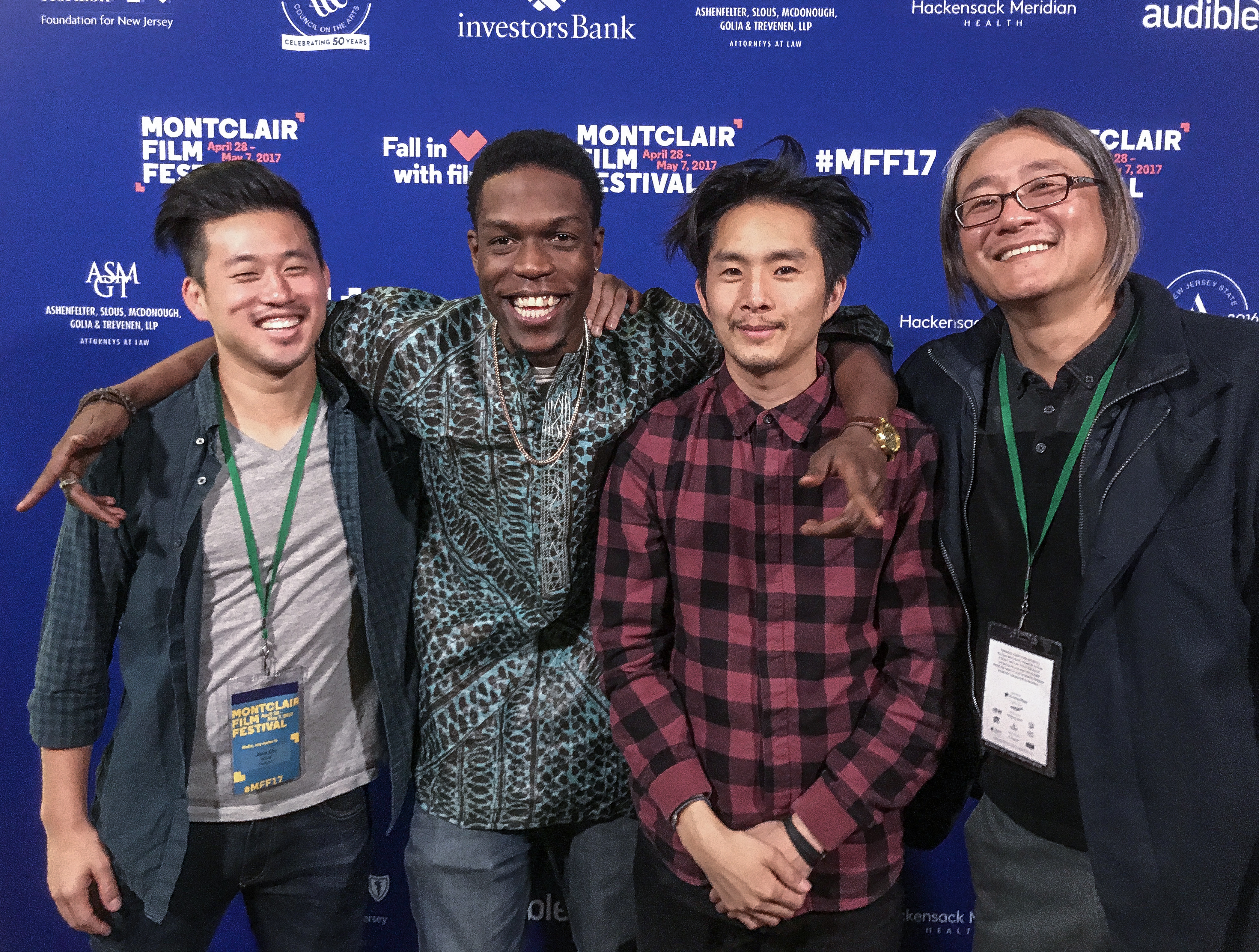 Creatives on the film &quot;Gook&quot; — Producer Alex Chi, actor Curtis Cook Jr., actor/director Justin Chon, producer James Yi — at the Montclair Film Festival 2017, New Jersey