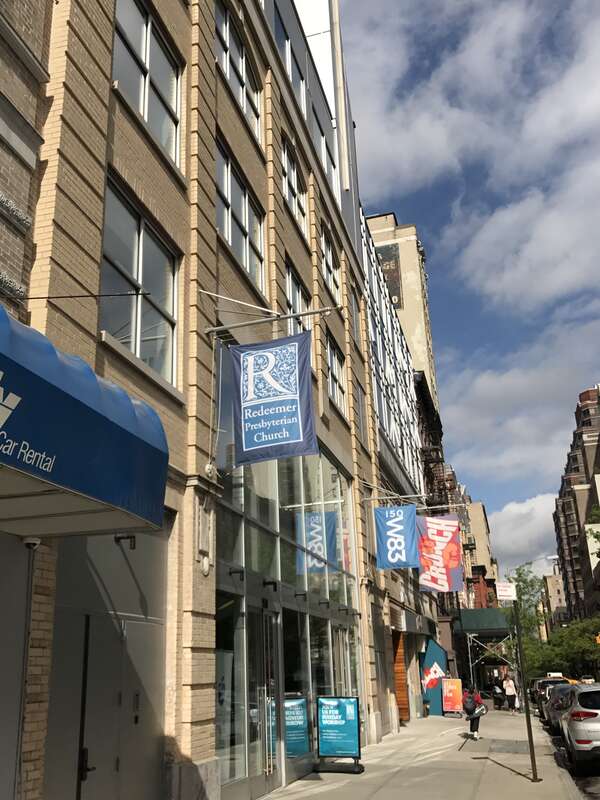 A picture of 150 West 83rd Street in New York City, the home of Redeemer Presbyterian Church.