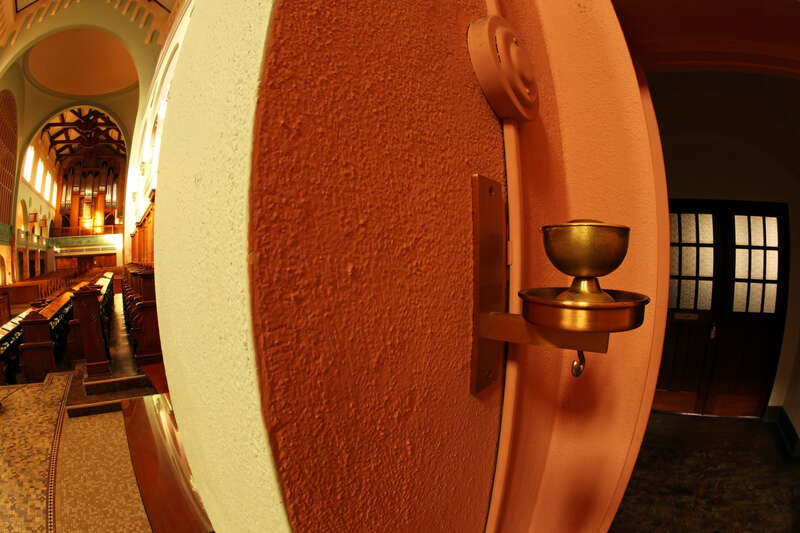 Around a corner in the Monastery at Mount Angel Abby in St. Benedict, Oregon.