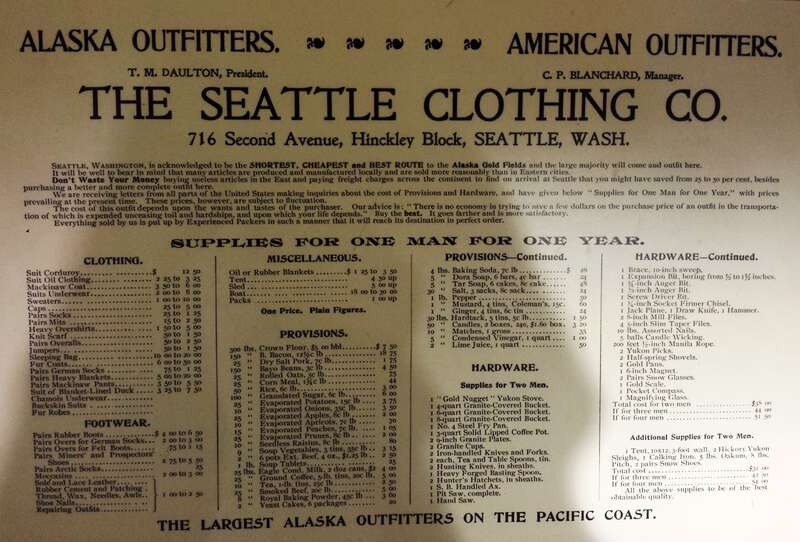 During the Yukon gold rush of 1898, before miner's could enter Canada, they needed to show they had enough supplies to last one year. 
Klondike Gold Rush National Historical Park (Seattle Unit) 

IMG_20160719_150827