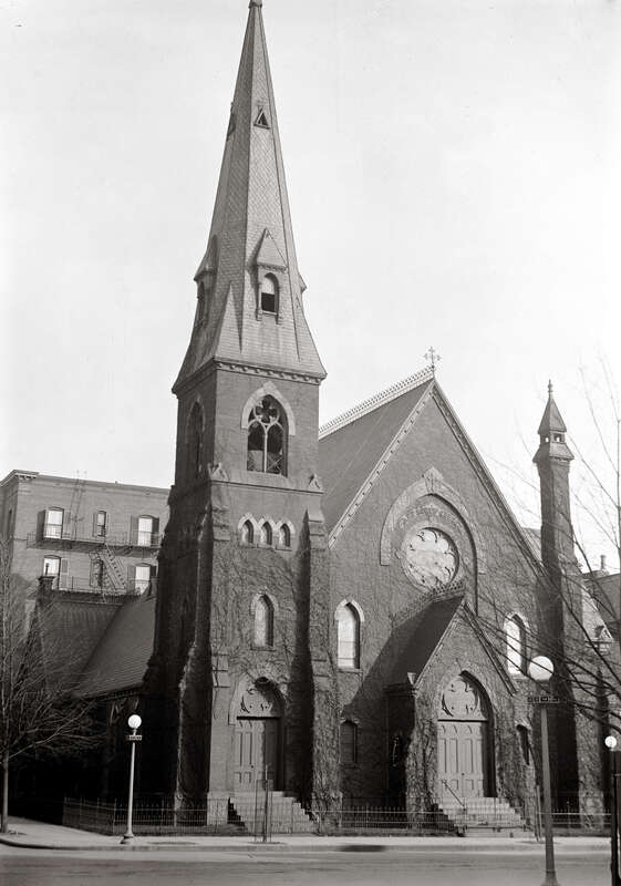 All Souls Church, Unitarian located at 14th and L Streets, NW in Downtown Washington, D.C. (current site of the twelve-story office building, Franklin Court).
Since 1923, All Souls has been located at 2835 16th Street, NW (convergence of the Columbia