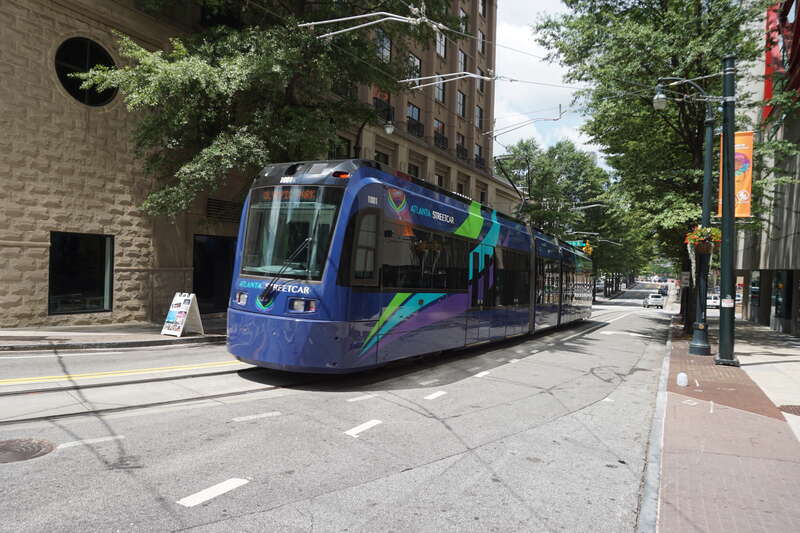 An Atlanta Streetcar in Atlanta, Georgia (United States).