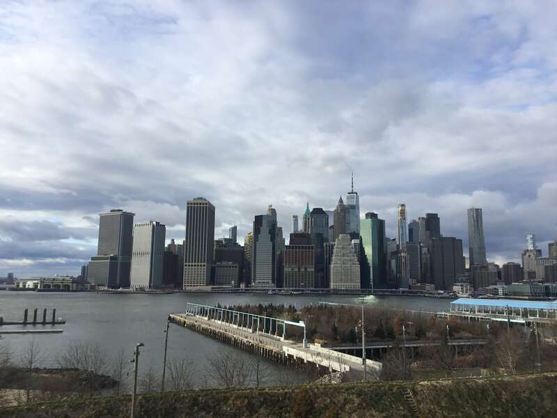 The Lower Manhattan skyline seen from the Brooklyn Heights Promenade