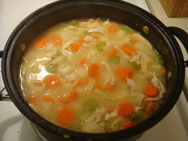 Homemade chicken noodle soup