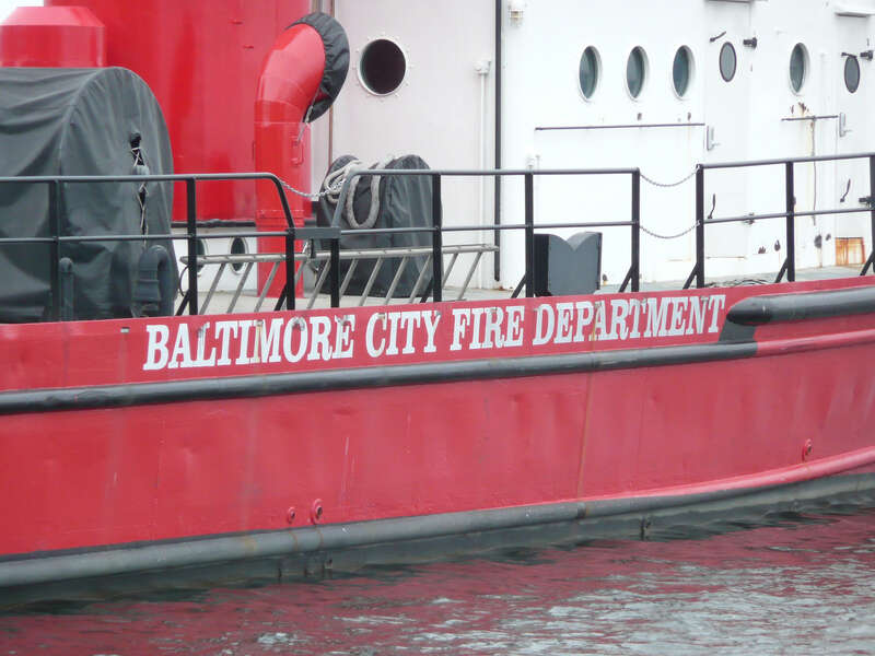 Fire boat; Baltimore Harbor; Fort McHenry National Monument