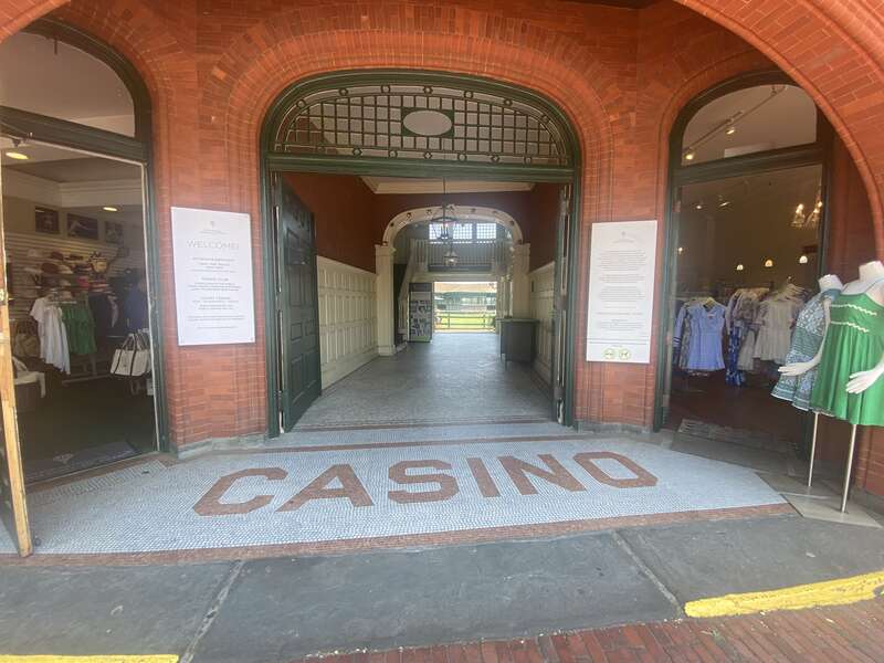 Bellevue Ave entrance to the International Tennis Hall of Fame (Arcade pathway to interior courtyard)