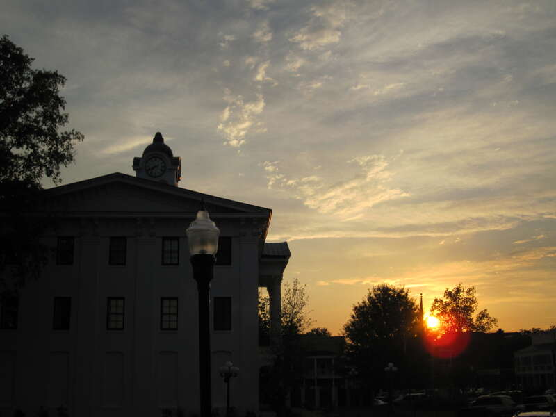 Lafayette County Courthouse at Sunset