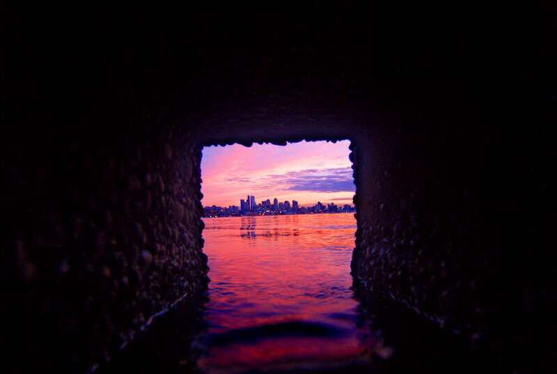 Downtown Seattle and Lake Union viewed from Gasworks Park.