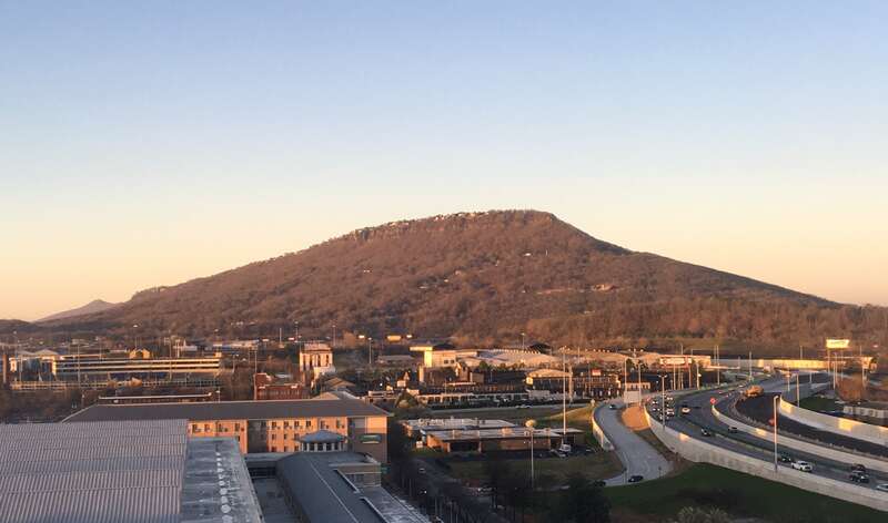 Lookout Mountian as viewed from Chattanooga Marriott Downtown in Tennessee on March 6, 2020.
