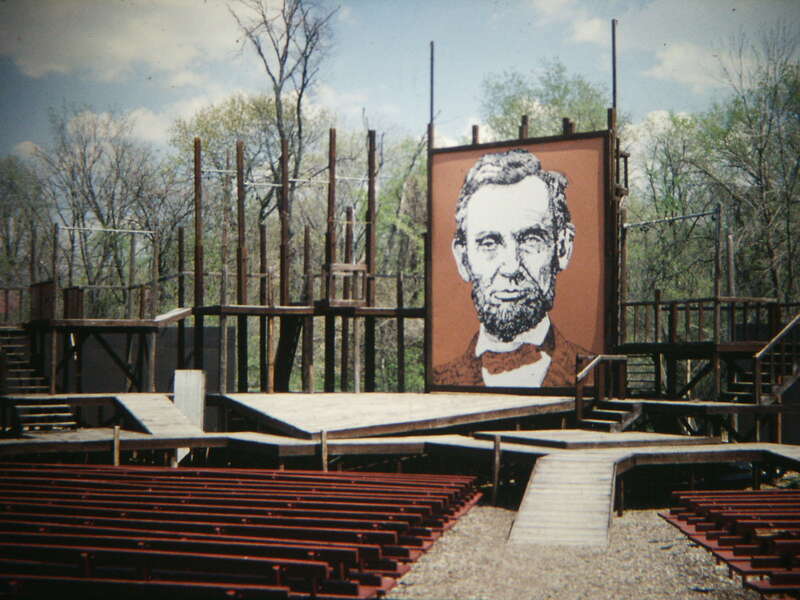 New Salem, Illinois, home of Abraham Lincoln as a young man, digital copy of slide. Complete indexed photo collection at WorldHistoryPics.com.