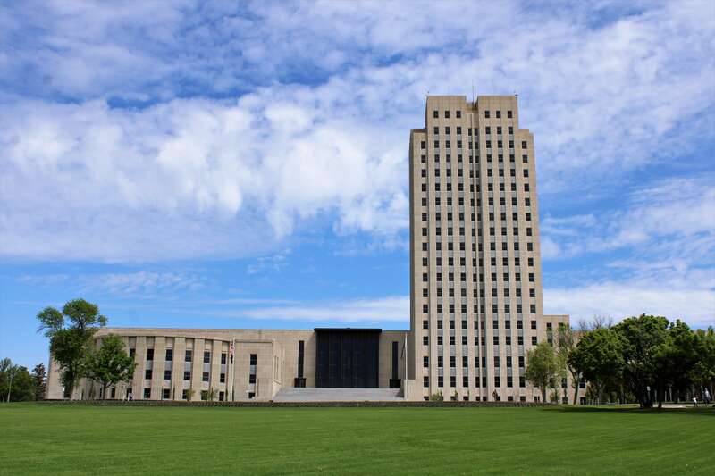 The North Dakota State Capitol in Bismarck, North Dakota.