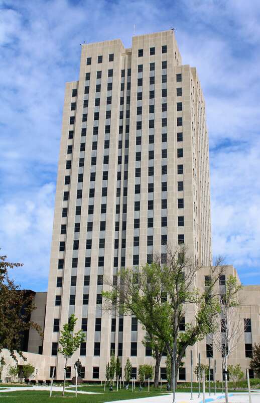 The North Dakota State Capitol in Bismarck, North Dakota.