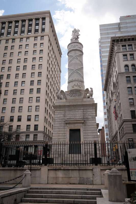The North Point Battle Monument in Baltimore's Court Square