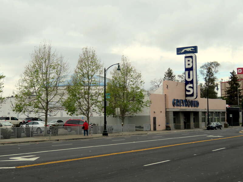 Greyhound station in Oakland in April 2018