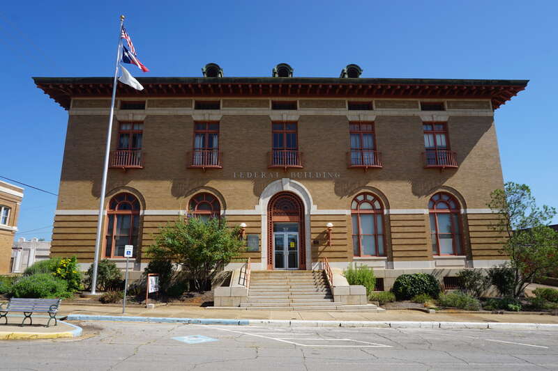 The Post Office and Federal Building in Palestine, Texas (United States).