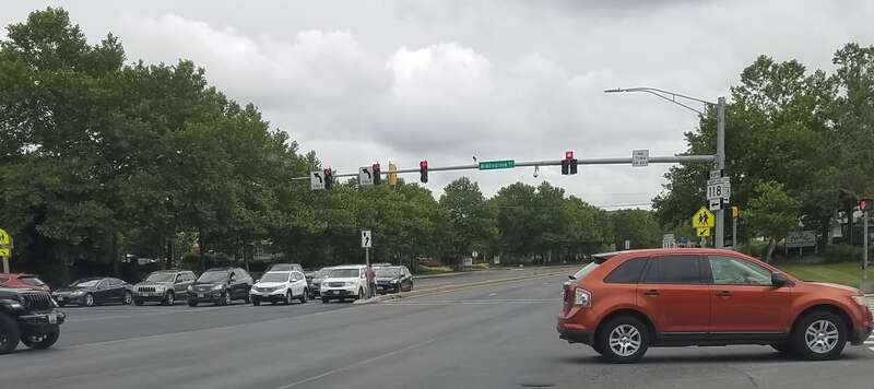 May 2022: One of Montgomery County's many ubiquitous roadside panhandlers.