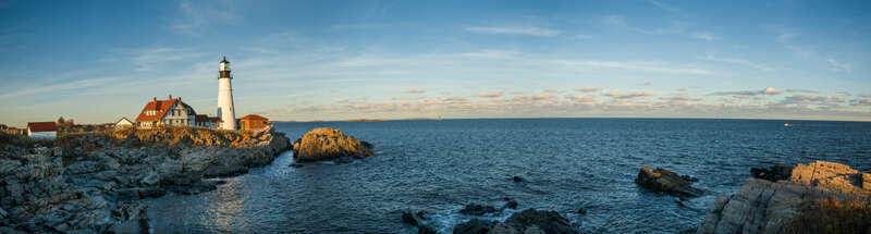 Yesterday we paid another visit to Portland Head Light with more visitors from NY.  It was late in the day and good light.  This is a panorama of three images made using Photoshop Elements 10.

It is located in Cape Elizabeth south of Portland,