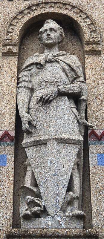 Statue of St. Michael by John Joseph Earley at Mount St. Sepulchre Franciscan Monastery in Washington, D.C.