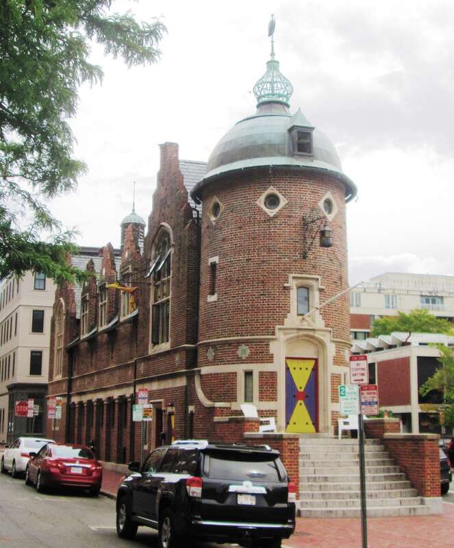 The Harvard Lampoon Building, also known as the Lampoon Castle, is a historic building located at 44 Bow Street between Plympton, Linden, and Mount Auburn Streets in Cambridge, Massachusetts.  It is best known as the home of The Harvard Lampoon and