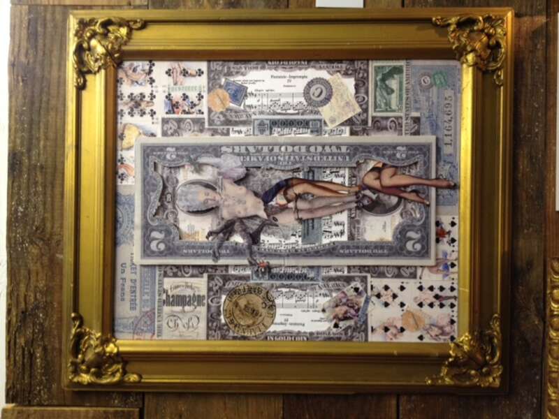 This is an example of Visual Focus Depth Art on Gallery display.  It shows the depth of field and use of texture. Original Art by French Artist Simone-2014