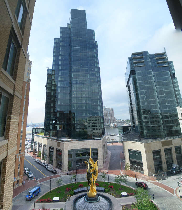 Taken from the Homewood Suites in Downtown Baltimore with a FinePix S700. Photomerged in CS5 using 12 photos.