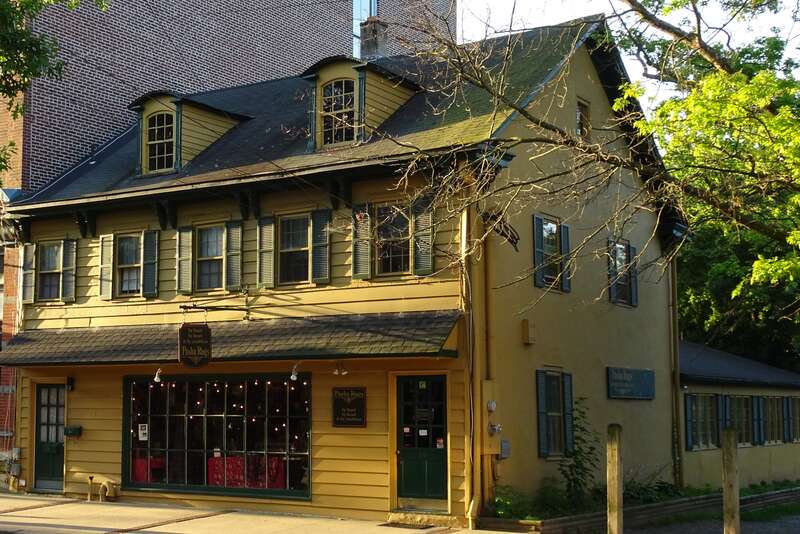 Bridge Tender's House located at 15-17 Bridge Street, Lambertville, NJ. It is along the feeder canal for the Delaware and Raritan Canal.