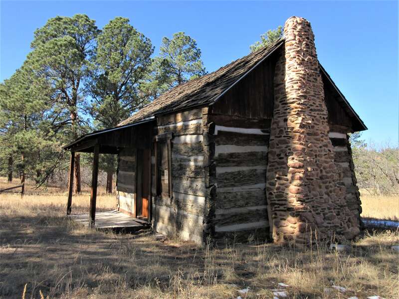 This Cabin was built prior to 1870.  It is located in a remote area on the U.S. Air Force Academy and is one of the oldest dwellings in the Pikes Peak Region.  Ox-drawn wagons travelled near on the Colorado City-Denver Stage Road, running along