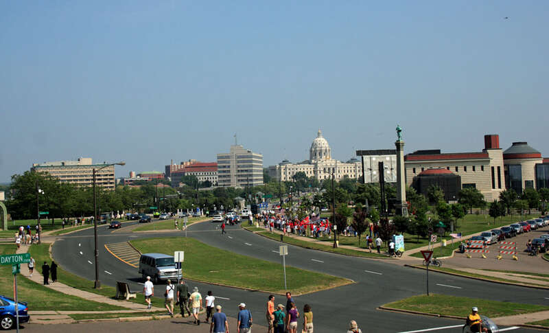 The first day of RNC 2008 - Peaceful, so far. The news media didn't cover these demonstrations because there was no violence.  I overheard one protest organizer advising his group to walk on the other side of the street so they would not come into