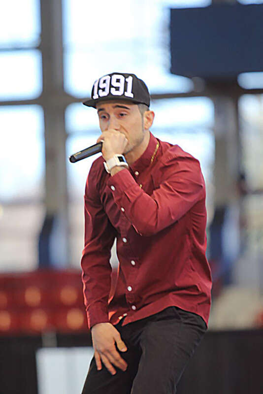 This art work represents American rapper Grisha Consta. He was performing four songs from his LP &quot;IMMIGRANT&quot; at Dorton Arena Raleigh, North Carolina.
